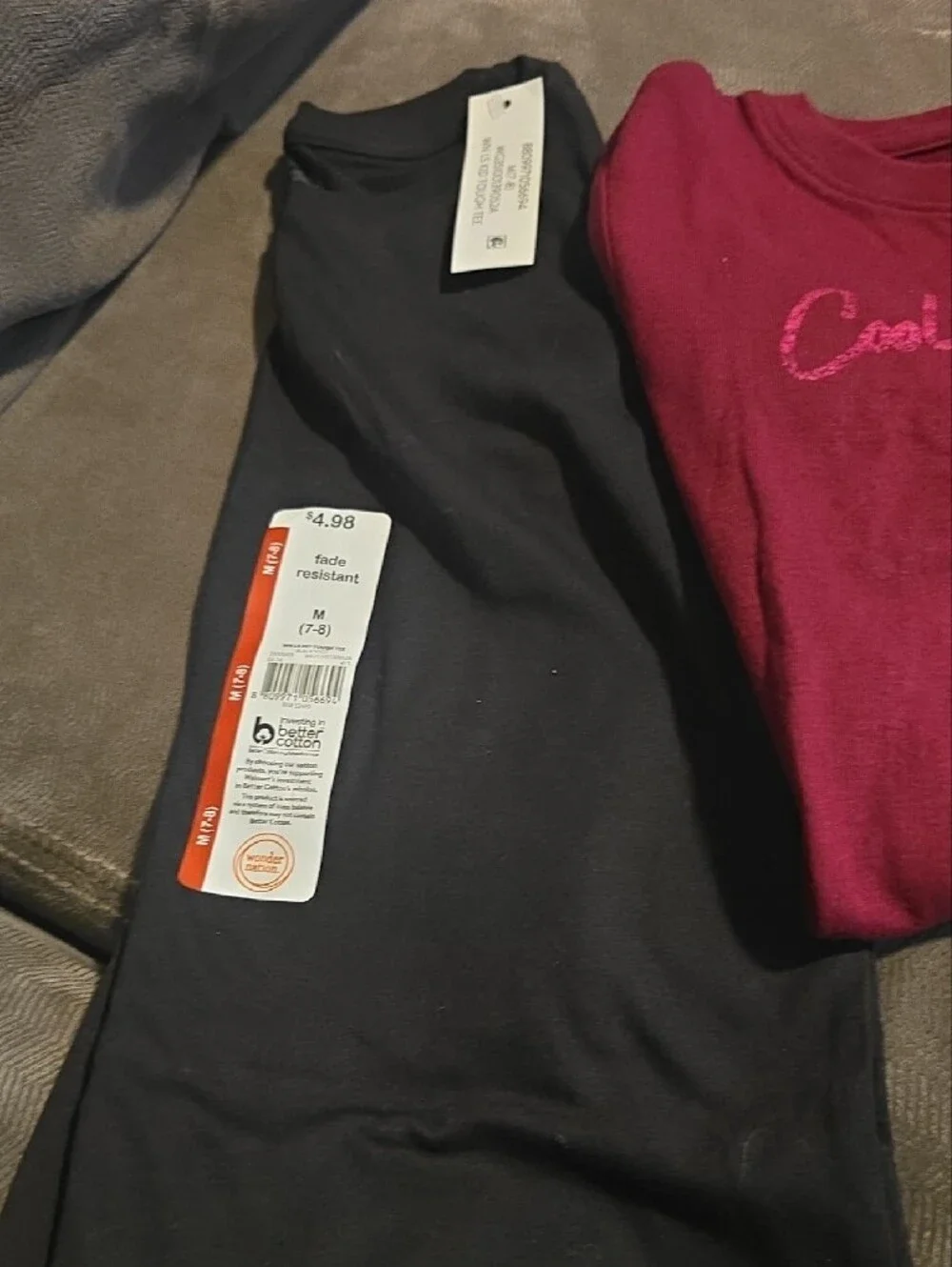 Kids Long Sleeve Tees - Black and Burgundy